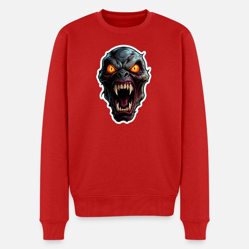 Furchterregendes Monster - Männer Premium Bio Pullover - Rot