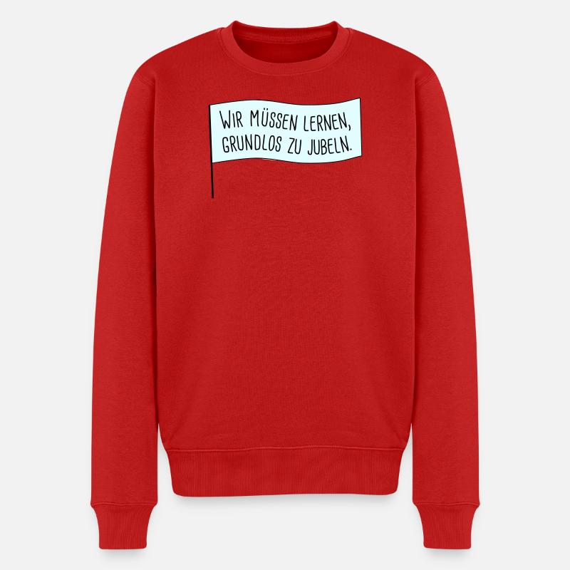 Grundlos jubeln - Männer Premium Bio Pullover - Rot
