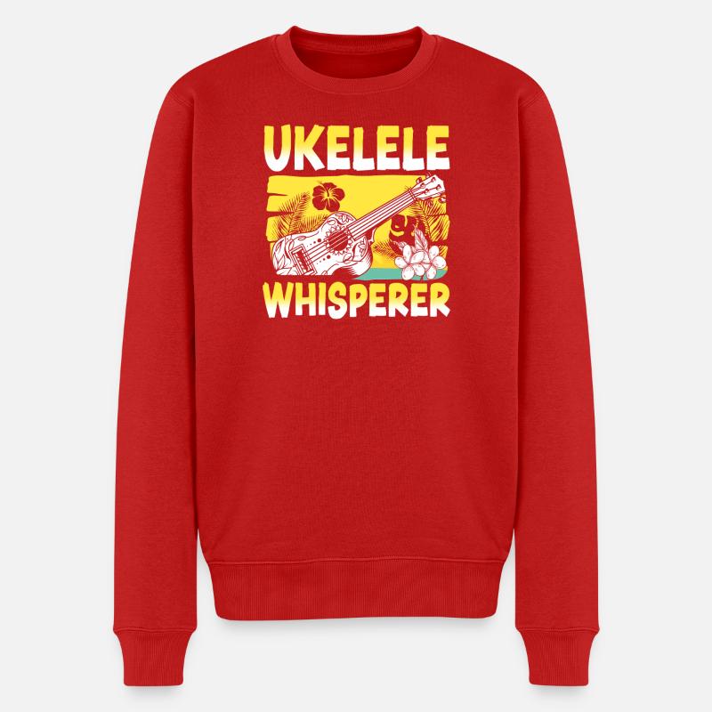 Hawaiian Ukulele Uke Ukulele - Männer Premium Bio Pullover - Rot