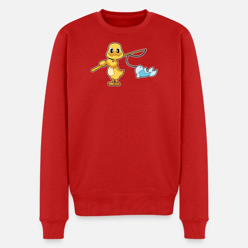 Pêche au poisson canard pêcheur - Pull Premium bio Homme - rouge