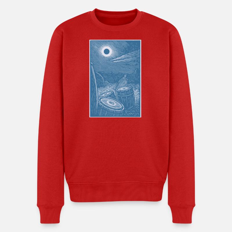 drum trommel beat - Männer Premium Bio Pullover - Rot