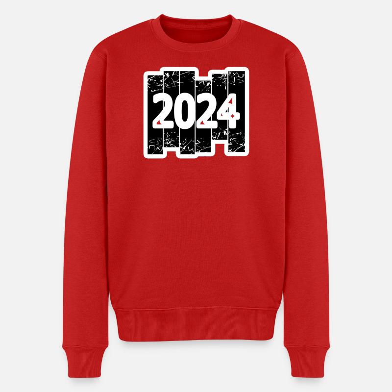 2024 - Männer Premium Bio Pullover - Rot