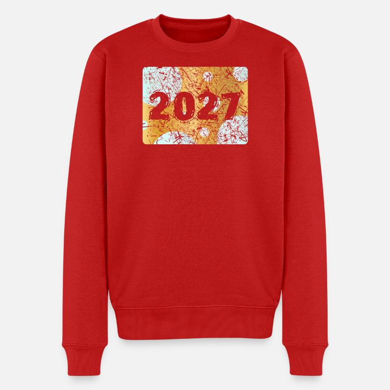 2027 - Männer Premium Bio Pullover - Rot