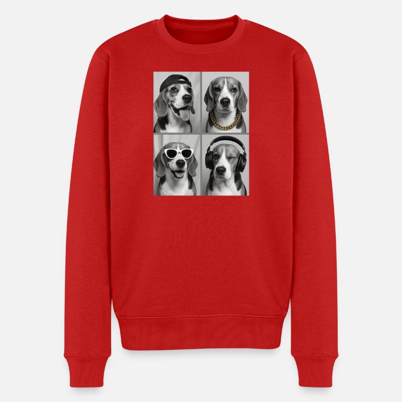 Beagle - Pull Premium bio Homme - rouge