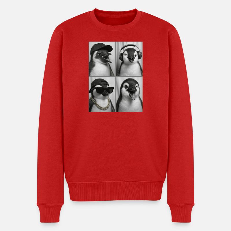 Pinguin - Männer Premium Bio Pullover - Rot