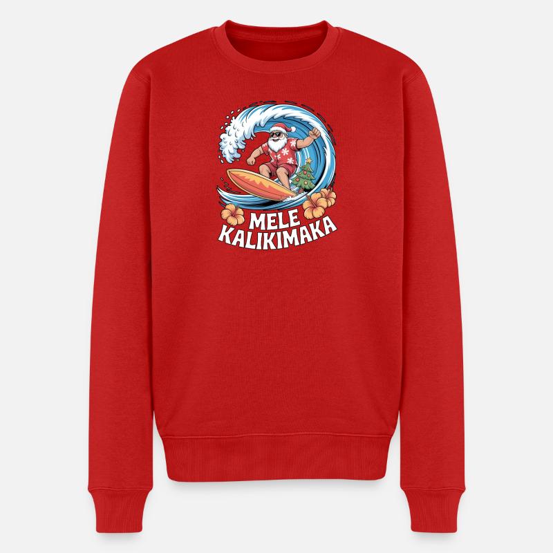 Mele Kalikimaka Hawaii Weihnachten - Männer Premium Bio Pullover - Rot