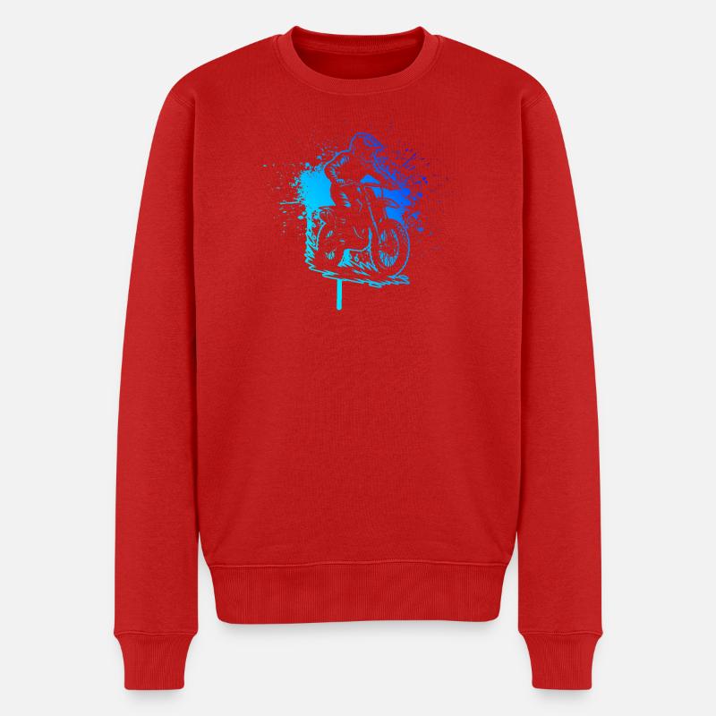 Charakterstarkes Motocross Design - Männer Premium Bio Pullover - Rot