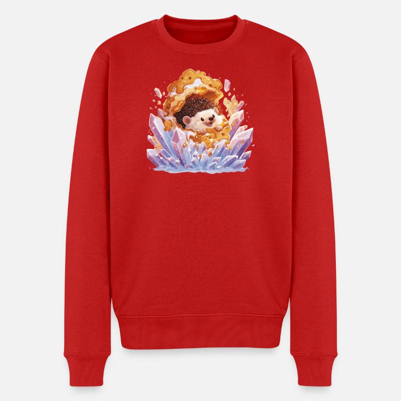 Igel im Honigkristall - Männer Premium Bio Pullover - Rot