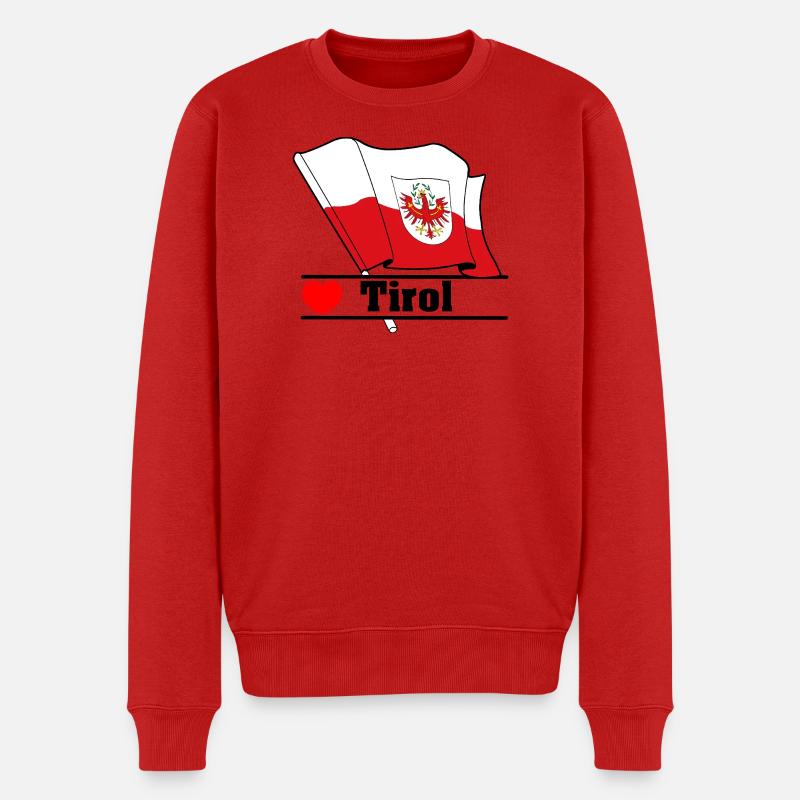 Drapeau du Tyrol avec cœur - Pull Premium bio Homme - rouge