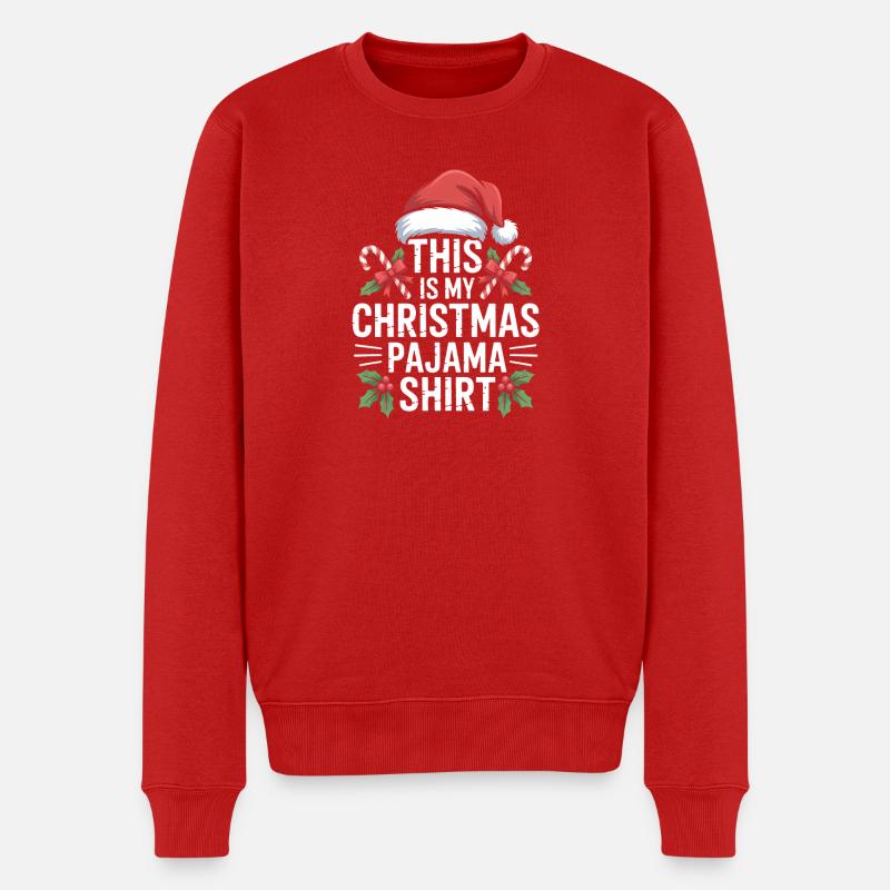 Dieses Weihnachts-Pyjama-Hemd - Männer Premium Bio Pullover - Rot