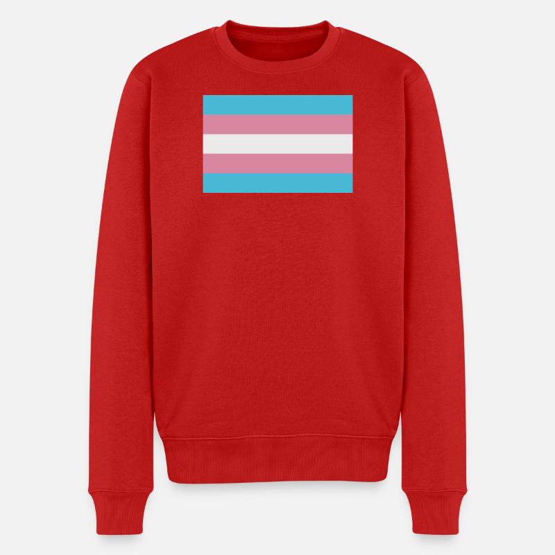 Trans-Flagge - Männer Premium Bio Pullover - Rot