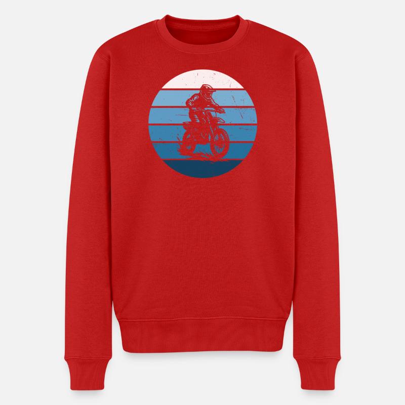 Kurz und klar Motocross - Männer Premium Bio Pullover - Rot