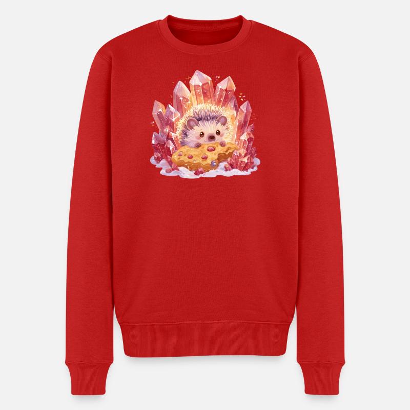 Kristall-Igel mit Cookie - Männer Premium Bio Pullover - Rot