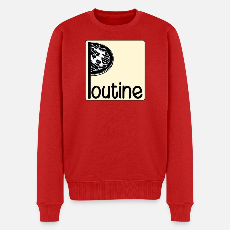 Kanada-kanadisches Gericht Poutine - Männer Premium Bio Pullover - Rot