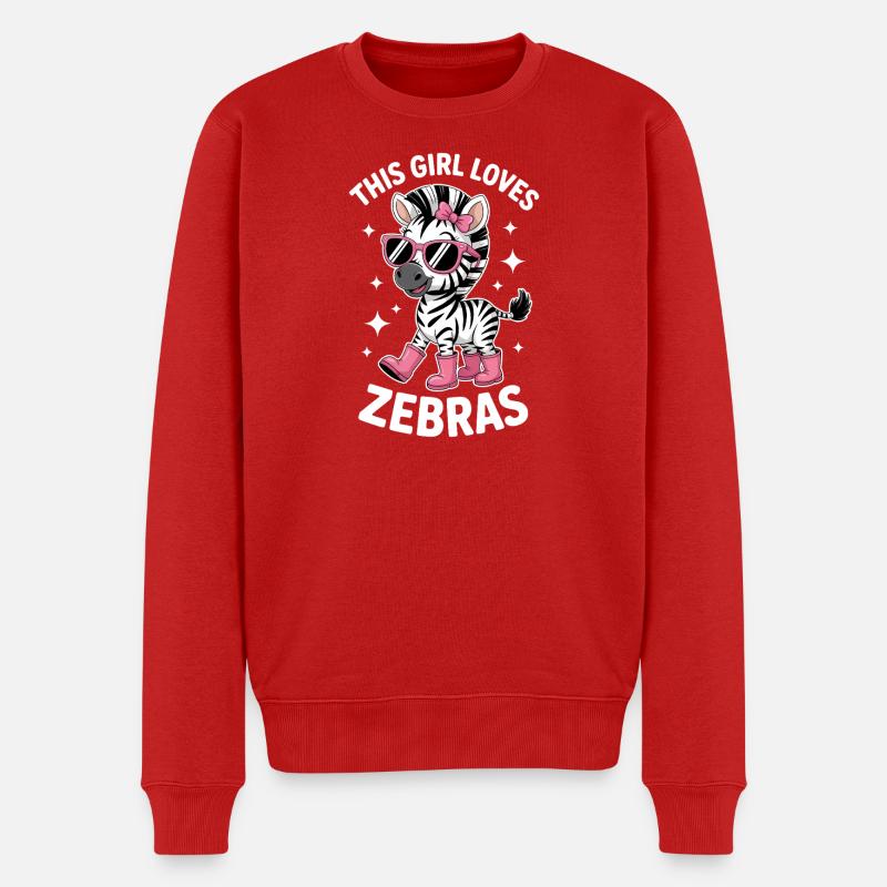 Zebra Spruch Lustiges Zebra Geschenk - Männer Premium Bio Pullover - Rot