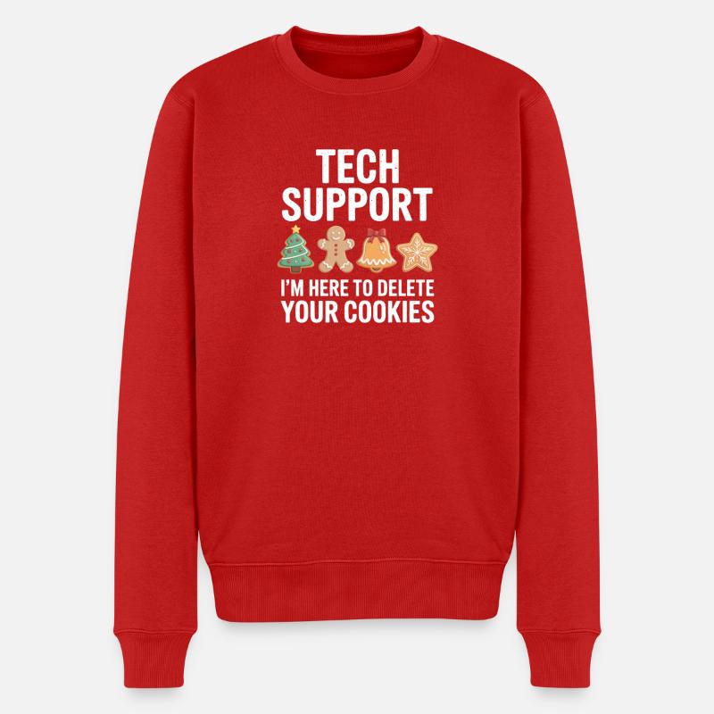 Technische Support-Cookie-Löschung - Männer Premium Bio Pullover - Rot
