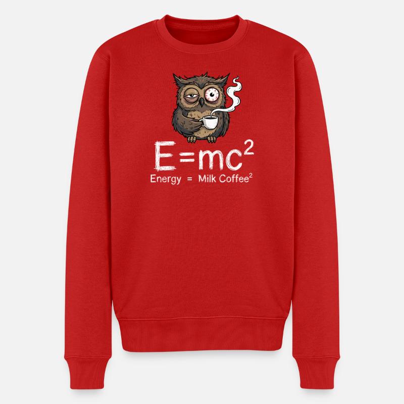 E=mc²: Die wahre Kaffee-Formel - Männer Premium Bio Pullover - Rot