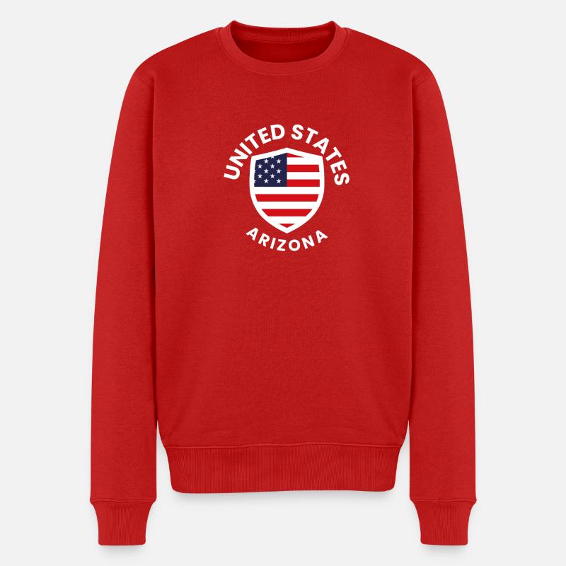 Arizona Shield mit der US-Flagge - Männer Premium Bio Pullover - Rot