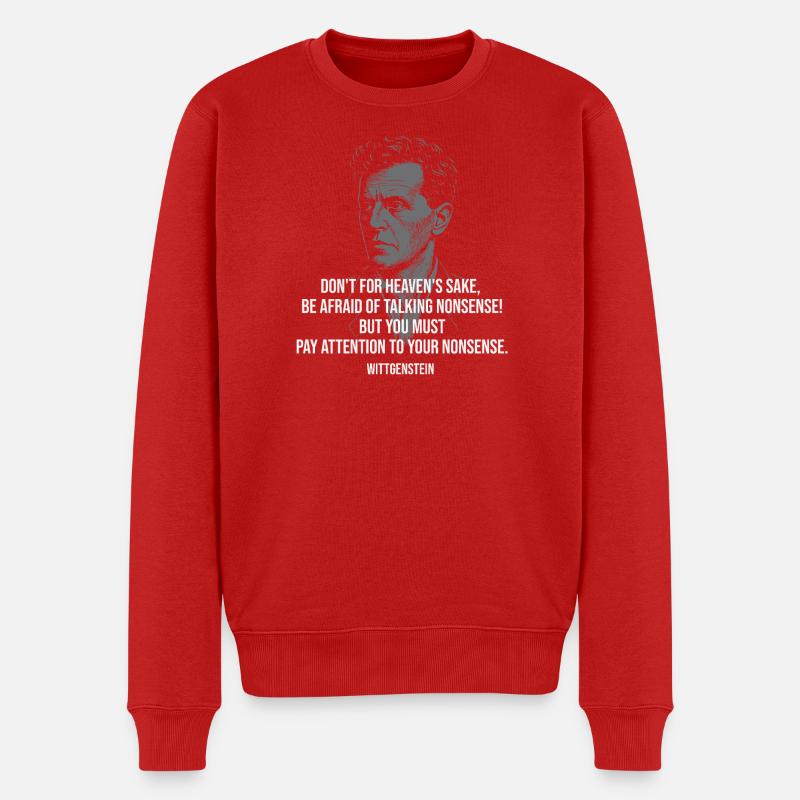 Citation absurde de Wittgenstein - Pull Premium bio Homme - rouge