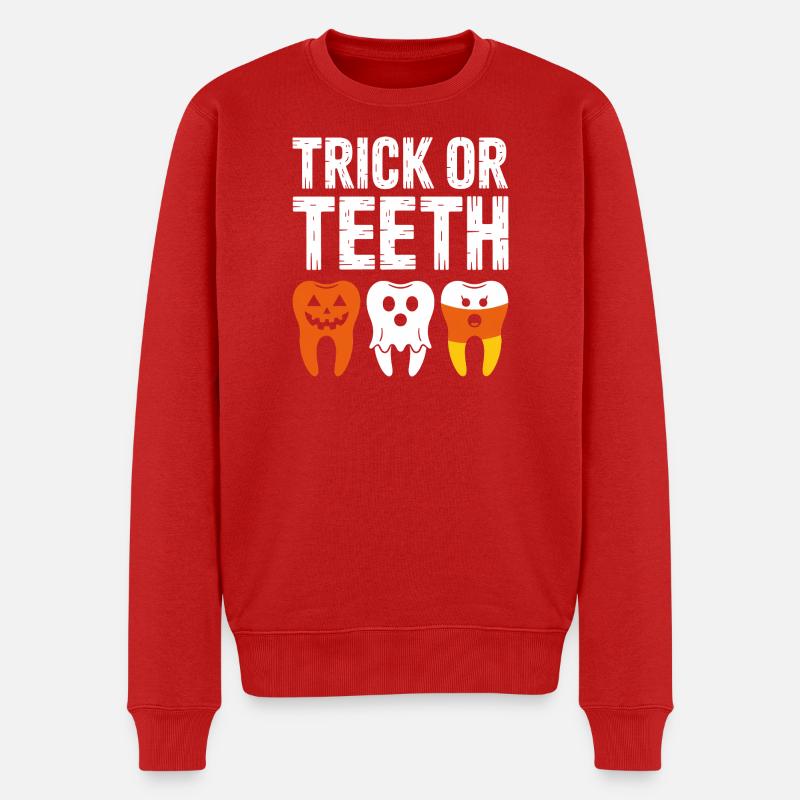 T-shirt Halloween Trick or Teeth - Pull Premium bio Homme - rouge