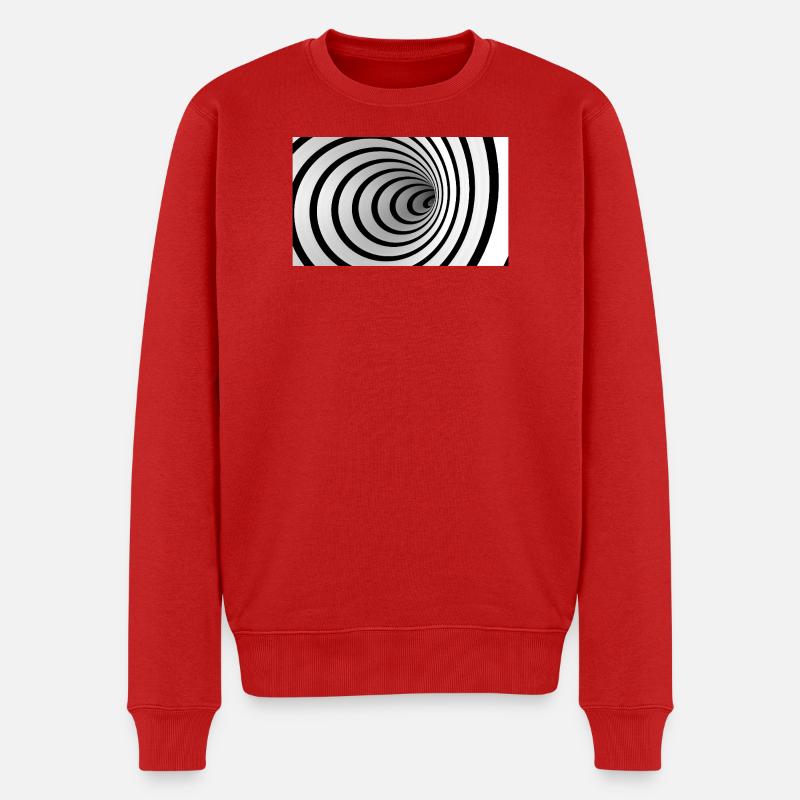 Spirale noire et blanche vortex - Pull Premium bio Homme - rouge