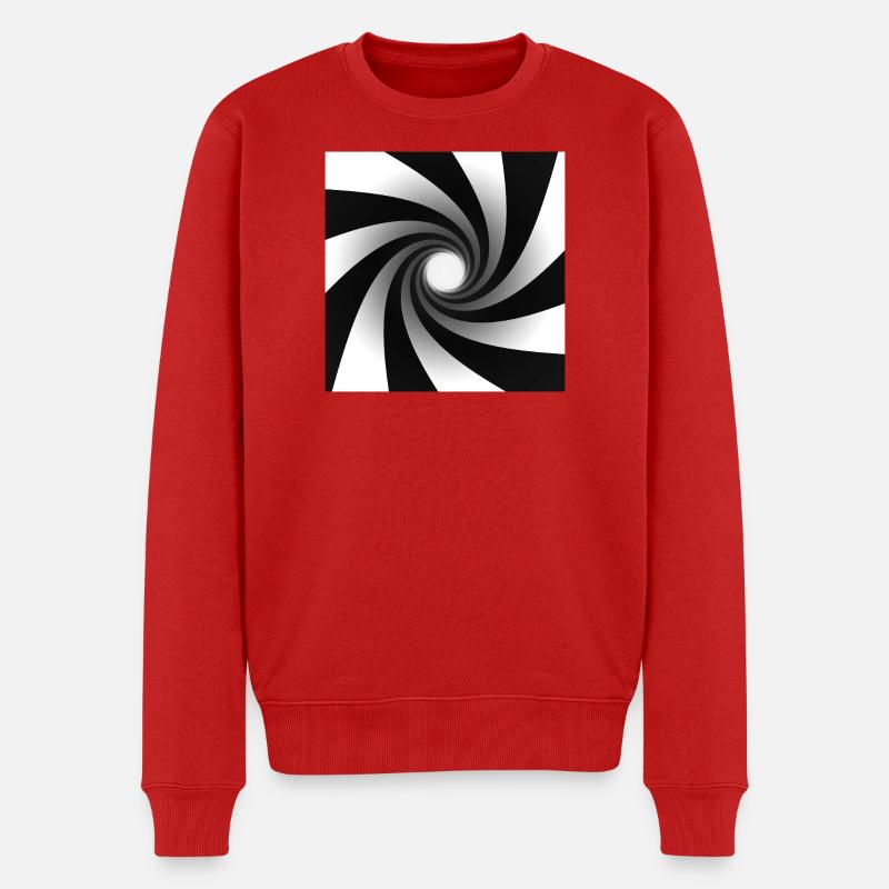 Monochromer Spiralwirbel - Männer Premium Bio Pullover - Rot