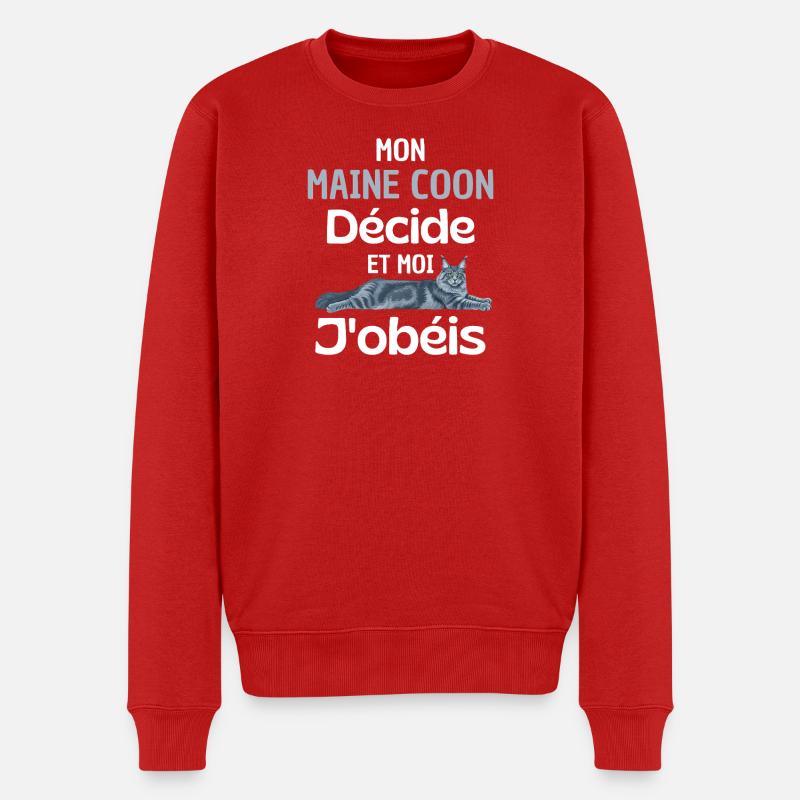 Maine Coon Commande Tu Obéis - Pull Premium bio Homme - rouge