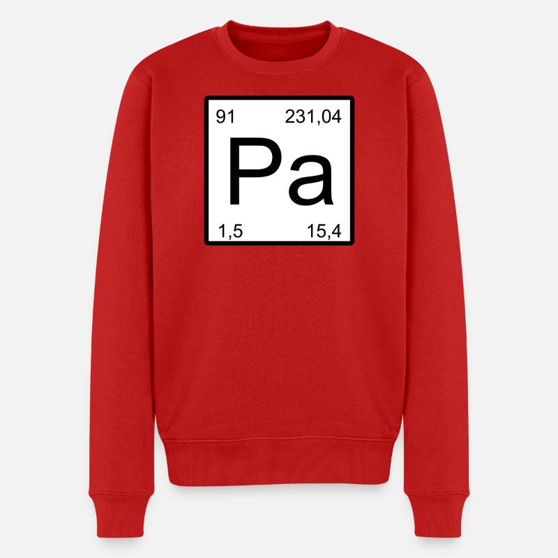 Protactinium Pa Element Typografie - Männer Premium Bio Pullover - Rot