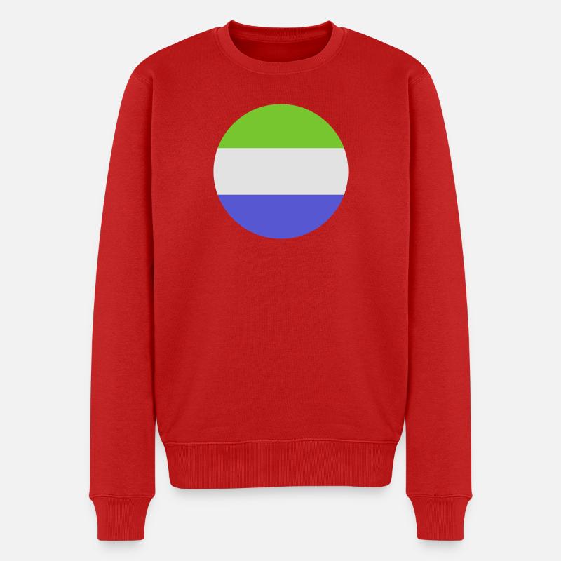 Drapeau rond de la Sierra Leone - Pull Premium bio Homme - rouge