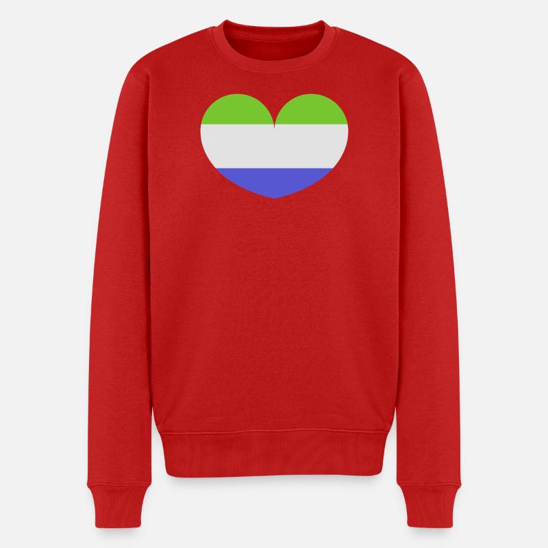 Sierra Leone Herzflagge - Männer Premium Bio Pullover - Rot