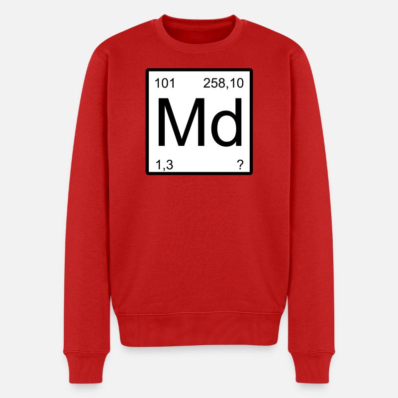 Monogramme de l’élément Md Mendelevium - Pull Premium bio Homme - rouge