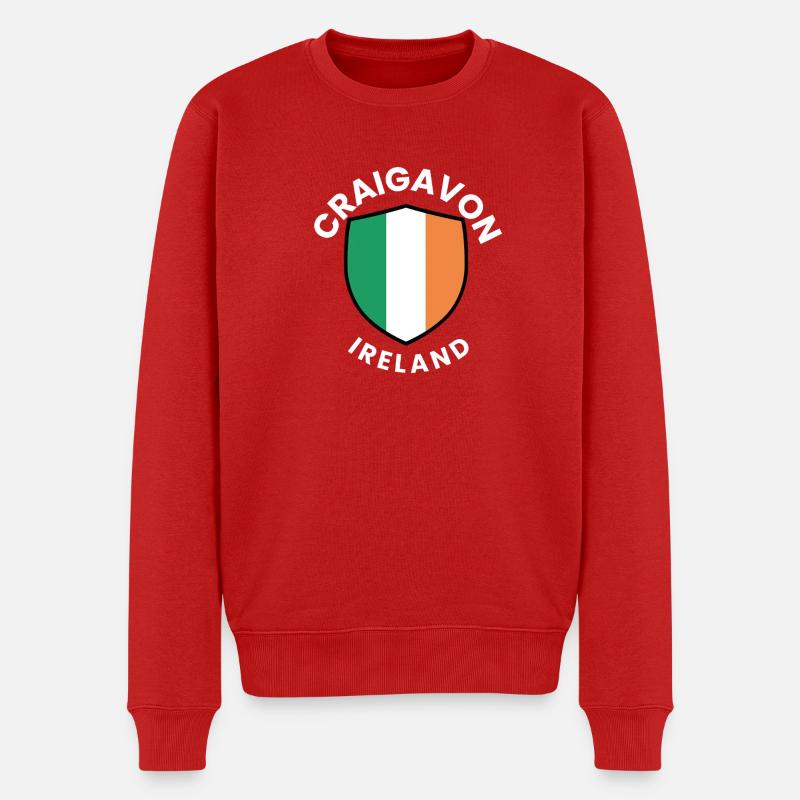 Craigavon Irland-Schild - Männer Premium Bio Pullover - Rot