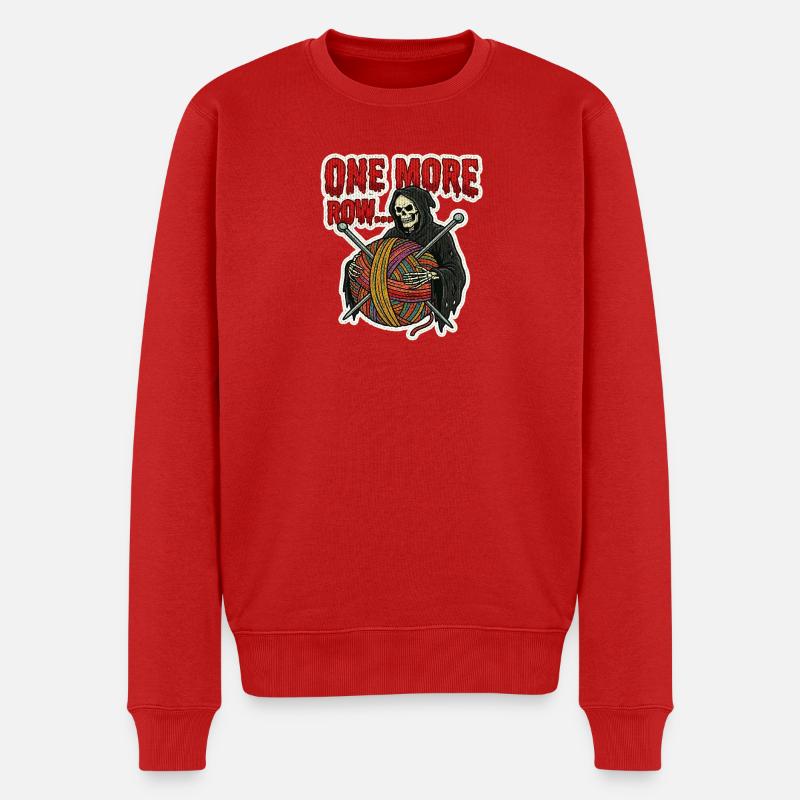 Noch Eine Reihe... Sensenstrick - Männer Premium Bio Pullover - Rot