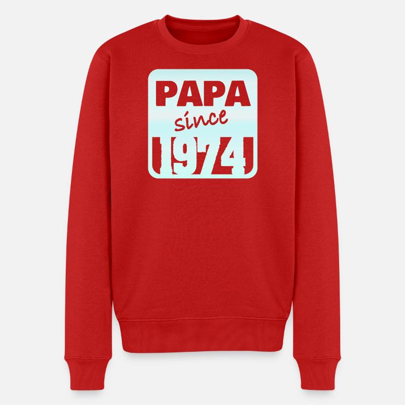 Papa 1974 - Männer Premium Bio Pullover - Rot