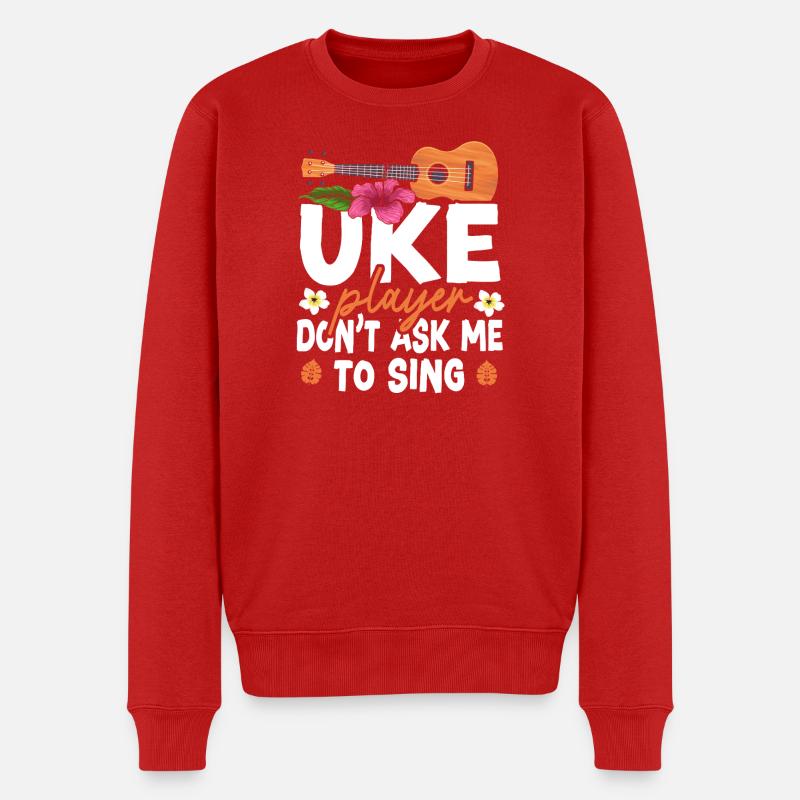 Hawaiian Ukulele Uke Uke Player - Männer Premium Bio Pullover - Rot