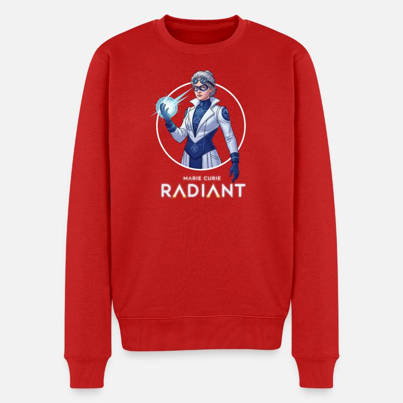 Futuristischer Strahlenwissenschaftler - Männer Premium Bio Pullover - Rot