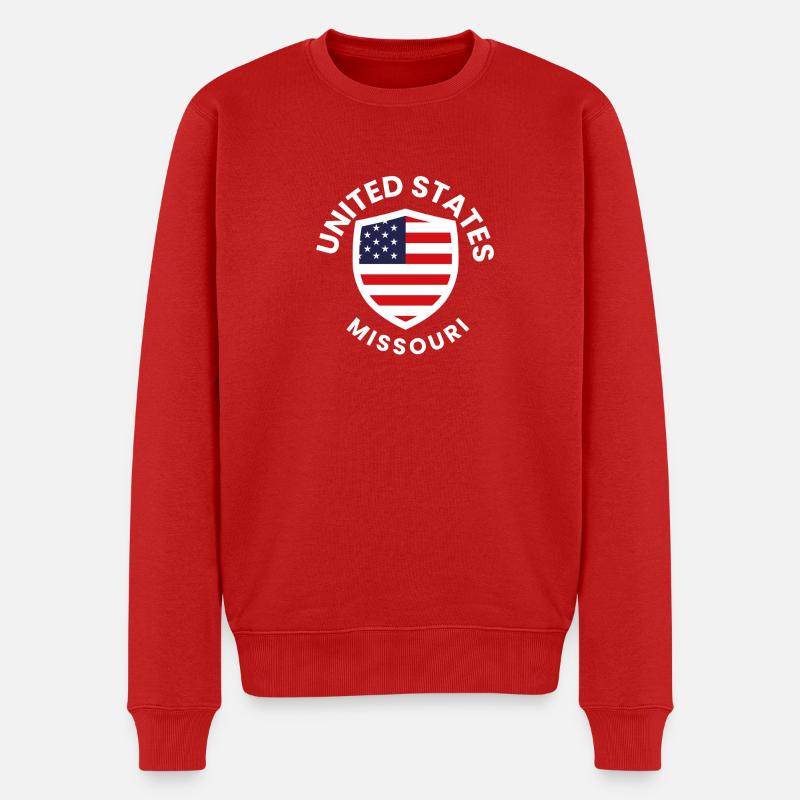 Missouri Shield USA Flaggendesign - Männer Premium Bio Pullover - Rot