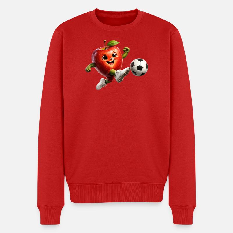 Apfel Fußball - Männer Premium Bio Pullover - Rot