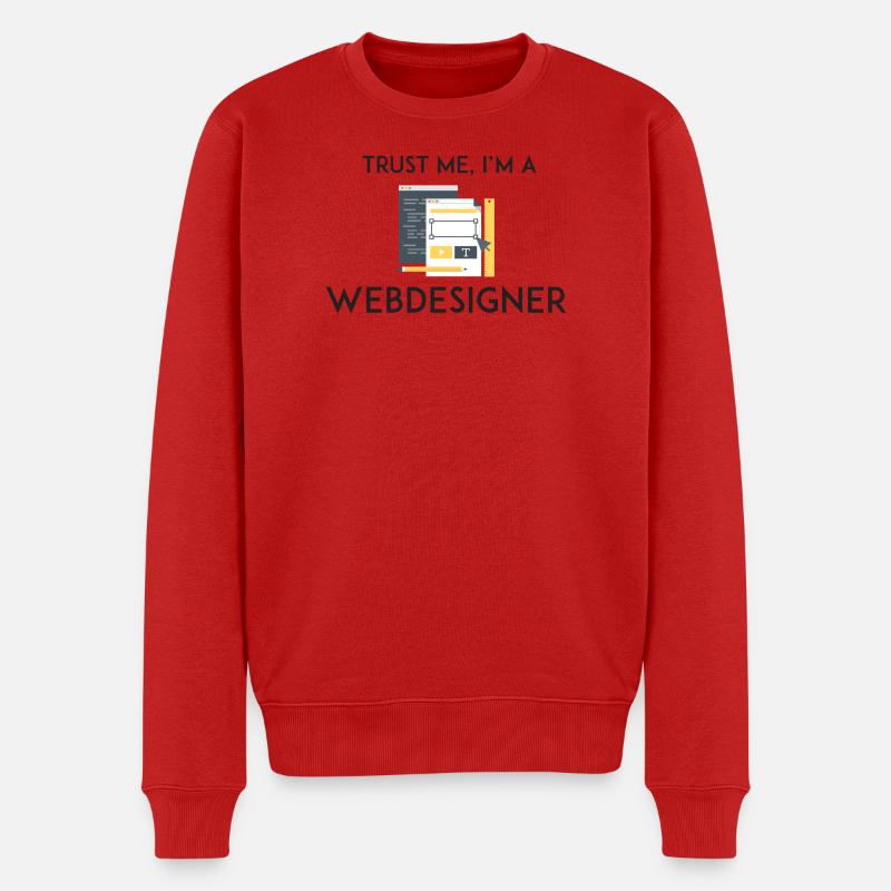 Vertrau mir, ich bin Webdesigner - Männer Premium Bio Pullover - Rot