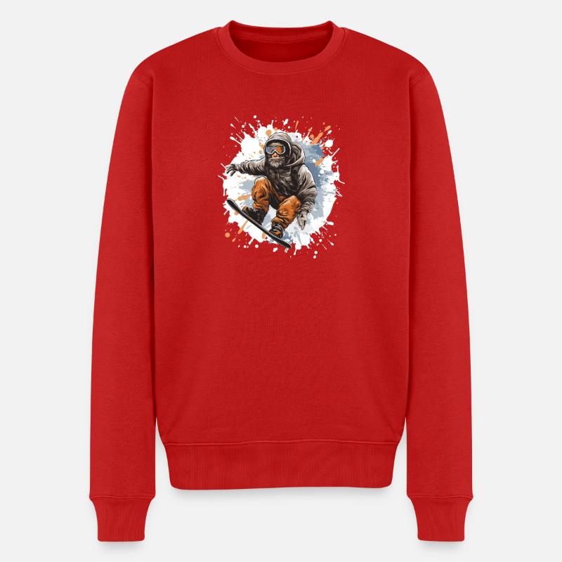Singe Snowboard - Pull Premium bio Homme - rouge