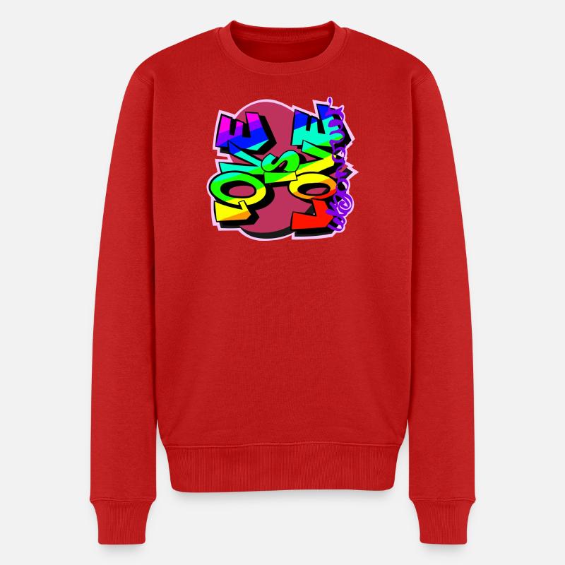 Liebe ist Liebe zurück - Männer Premium Bio Pullover - Rot