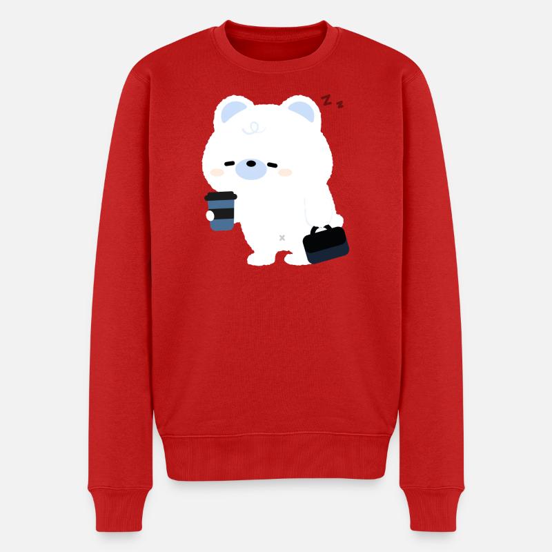 Eisbär-Kaffee - Männer Premium Bio Pullover - Rot