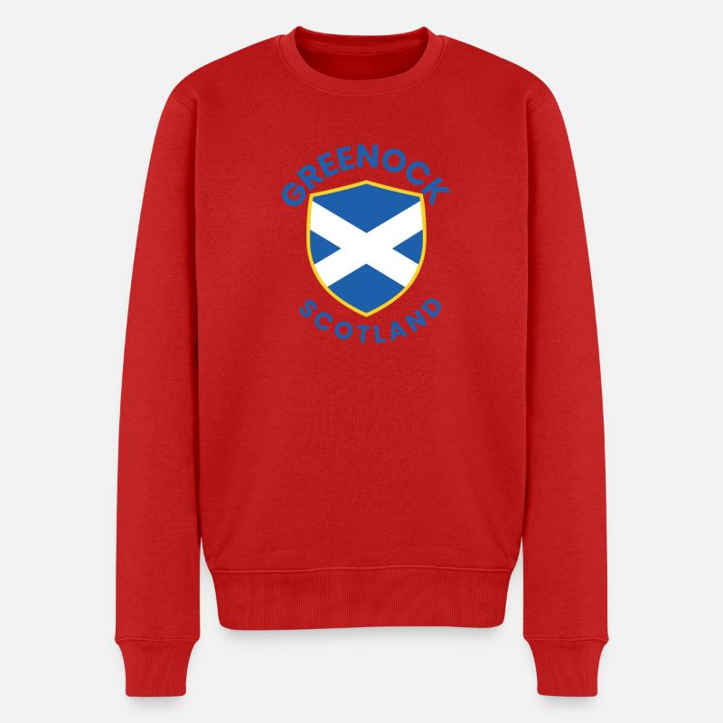 Greenock Shield Schottland-Wappen - Männer Premium Bio Pullover - Rot
