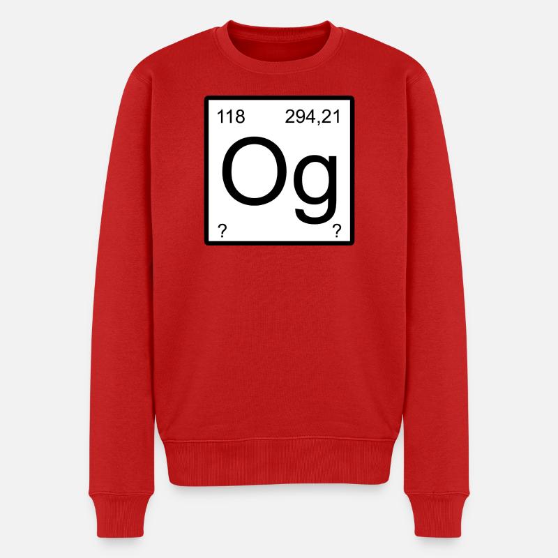 Oganesson Og Element Grafik Periodensystem - Männer Premium Bio Pullover - Rot