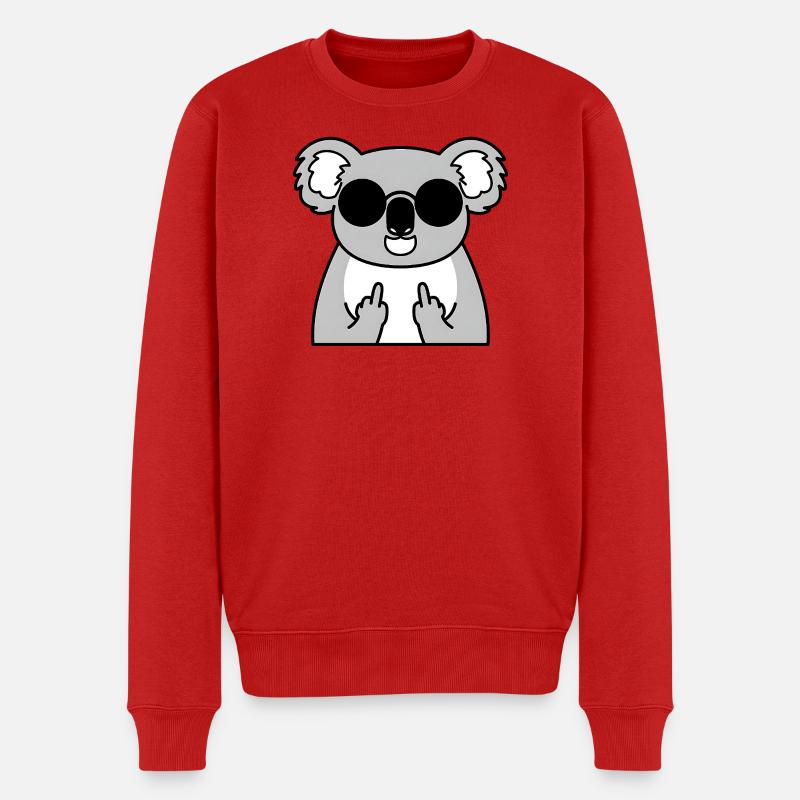 Koala Punk: Mittelfinger Attitude - Männer Premium Bio Pullover - Rot