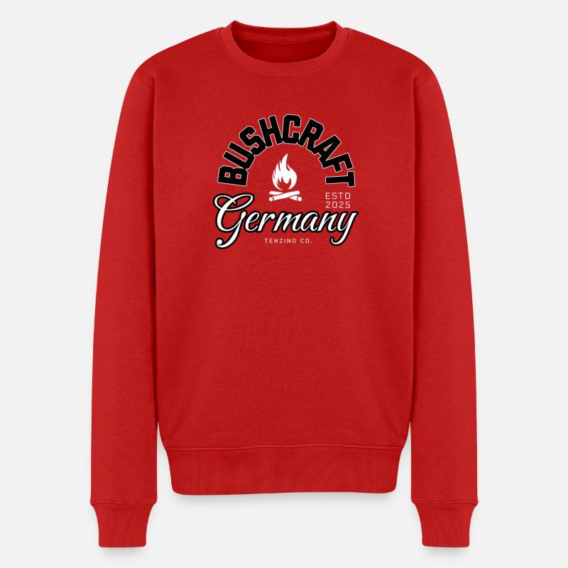Oldschool Bushcraft Germany Design - Männer Premium Bio Pullover - Rot