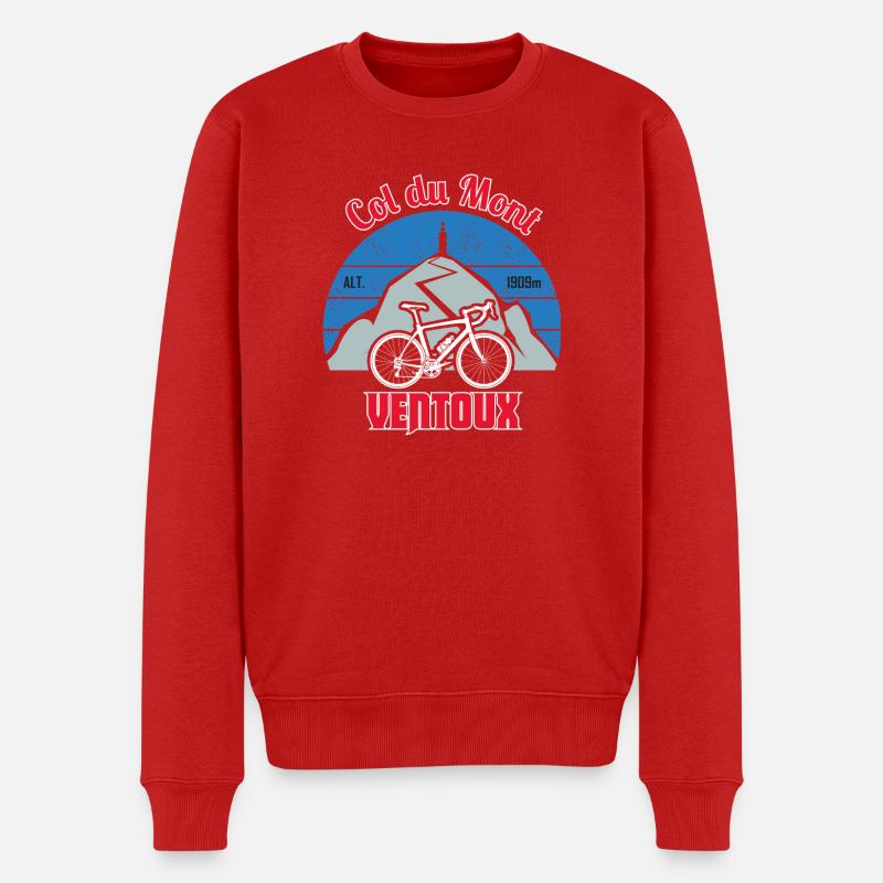 Col du Mont Ventoux Cyclisme - Pull Premium bio Homme - rouge