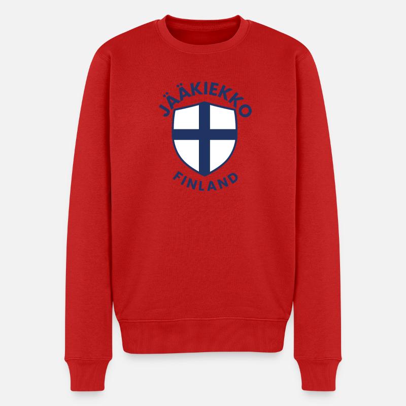 Bouclier de Finlande de Jäähockey - Pull Premium bio Homme - rouge