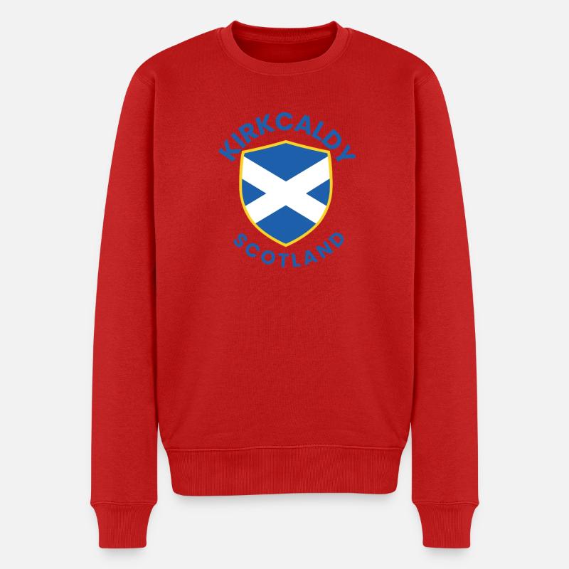 Kirkcaldy Scotland Shield Emblem - Männer Premium Bio Pullover - Rot