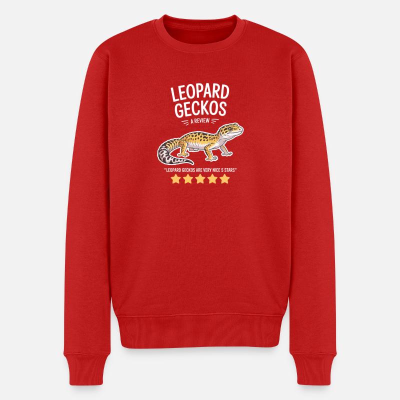 Leopardgecko Bewertungs-Tee - Männer Premium Bio Pullover - Rot